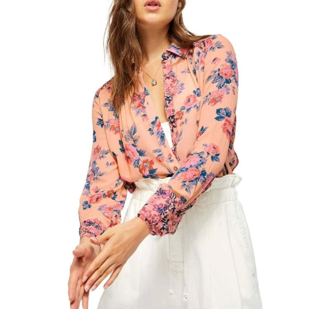 Free People Hold On To Me Floral Top NWT XS - Picture 3 of 11